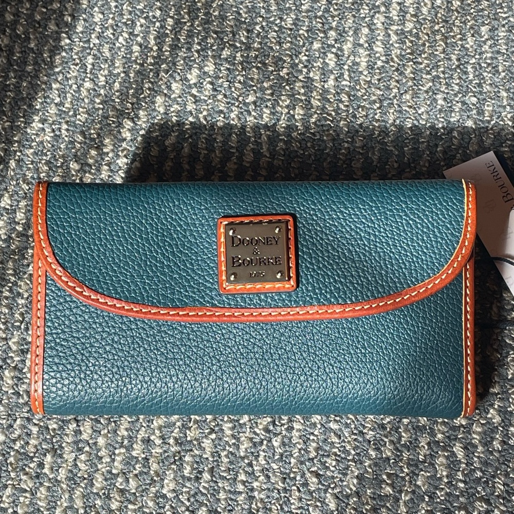 Dooney & Bourke Teal and Brown Wallet